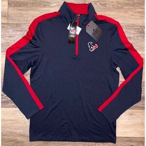 NWT Men's Houston Texans Antigua 1/4 Zip Pullover - Small - Blue